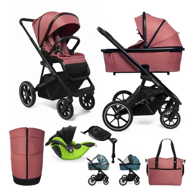 MUUVO - Kočárek kombinovaný Slick 2.0 set 2v1 Pure pink + KIDDY Evoluna i-size 2 + základna