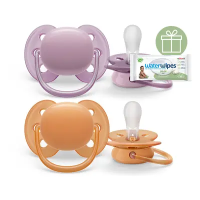 PHILIPS AVENT - Šidítko Ultrasoft Premium neutral 6-18m dívka, 2 ks+WW Soapberry 60ks