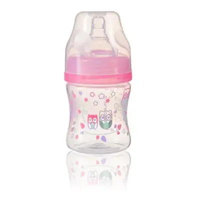 BABYONO - Kojenecká antikoliková láhev široké hrdlo ružová 120 ml 0m+