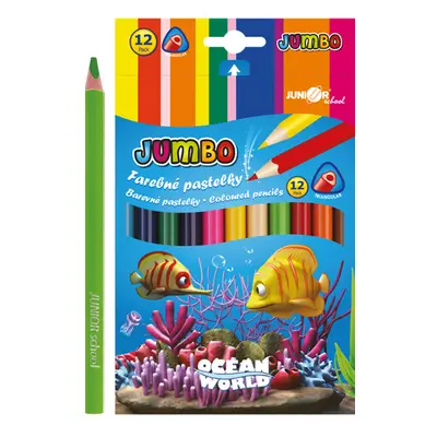 JUNIOR - Pastelky Ocean World trojhranu JUMBO 12 ks