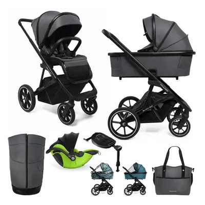 MUUVO - Kočárek kombinovaný Slick 2.0 set 2v1 Iron graphite + KIDDY Evoluna i-size 2 + základna