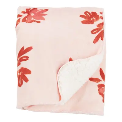 CARTERS - Deka sherpa beránek Pink Floral 80x110 cm