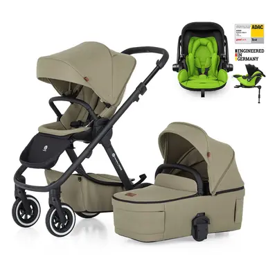 PETITE&MARS - Kočárek kombinovaný ICON 2v1 Mossy Green LITE AIR + KIDDY Evoluna i-size 2 + zákla