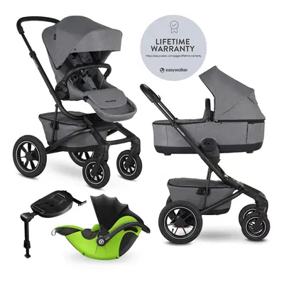 EASYWALKER - Kočárek kombinovaný Jimmey 2v1 Iris Grey LITE AIR + KIDDY Evoluna i-size 2 + základ