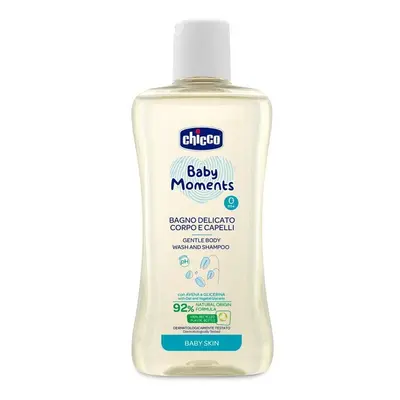 CHICCO - Šampon jemný na vlasy a tělo Baby Moments 92 % přírodních složek 200 ml