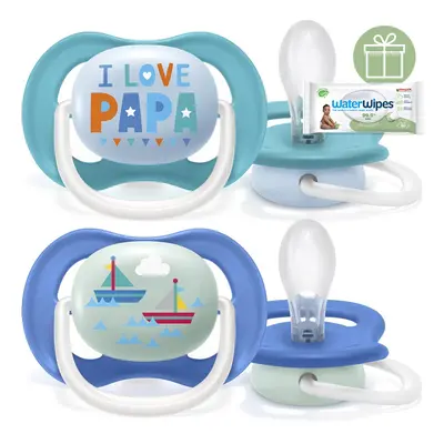 PHILIPS AVENT - Šidítko Ultra air Text 6-18m chlapec, 2 ks+WW Soapberry 60ks