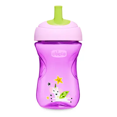 CHICCO - Hrneček Chicco Pokročilý s brčkem 266 ml, fialový 12m +