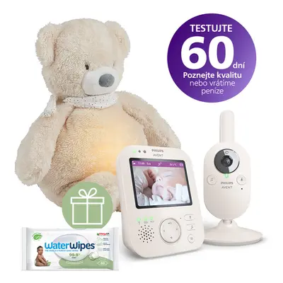 PHILIPS AVENT - Chůvička dětská video SCD891/26+Uspáváček 4v1 Sleepy Bear Beige 0m++WW 60ks