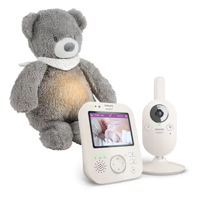 PHILIPS AVENT - Chůvička dětská video SCD891/26+Uspáváček 4v1 Sleepy Bear Grey 0m+