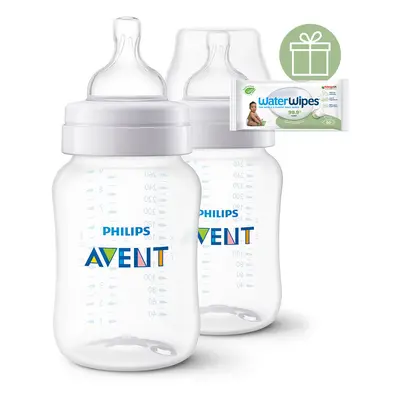 PHILIPS AVENT - Láhev Anti-colic 260ml, 1m+, 2 ks+WW Soapberry 60ks