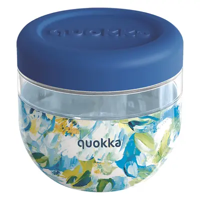 QUOKKA - Plastová nádoba na jídlo Bubble Blue Peonies 770 ml