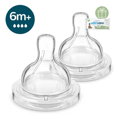 PHILIPS AVENT - Dudlík na láhev Anti-colic rychlý průtok 6m+, 2 ks+WW Soapberry 60ks