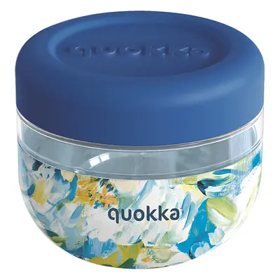 QUOKKA - Plastová nádoba na jídlo Bubble Blue Peonies 500 ml