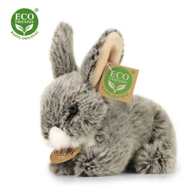 RAPPA - Plyšový králík tmavě šedý ležící 17 cm ECO-FRIENDLY