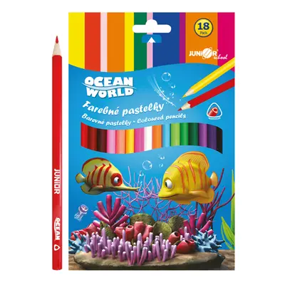 JUNIOR - Pastelky Ocean World trojhrané 18ks