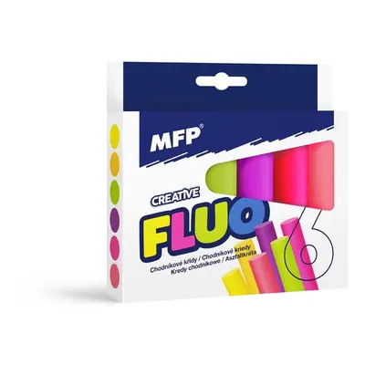 MFP - Křídy M chodníkové fluo kulaté 6 ks mix barev - krabička