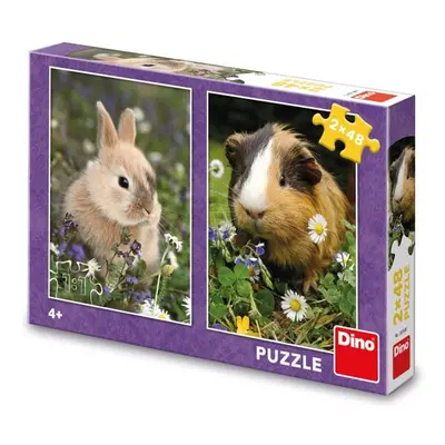 DINO - Králíček A Morče 2X48 Puzzle Fsc Mix