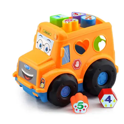 RAPPA - Vkládačka BABY autobus pro nejmenší oranžový