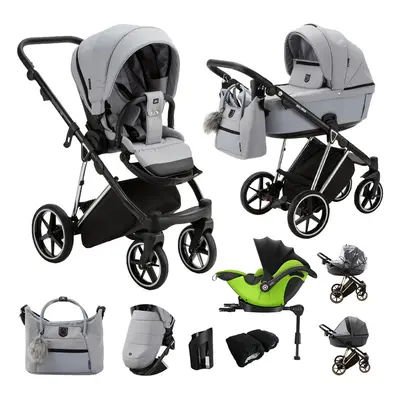 ADAMEX - Kočárek kombinovaný Belissa Special Edition Grey/Silver + KIDDY Evoluna i-size 2 + zákl