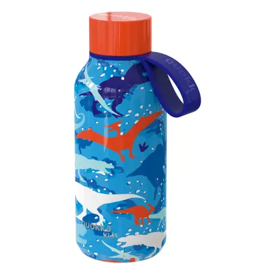 QUOKKA - Nerezová termoláhev Solid Kids s poutkem Dinosaur 330 ml