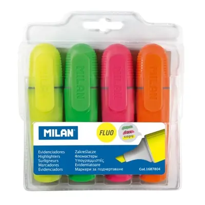 MILAN - Zvýrazňovač Fluo Marker - sada 4 ks