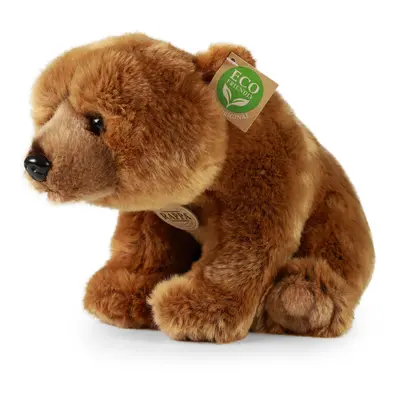 RAPPA - Plyšový medvěd Grizzly sedící 30 cm ECO-FRIENDLY