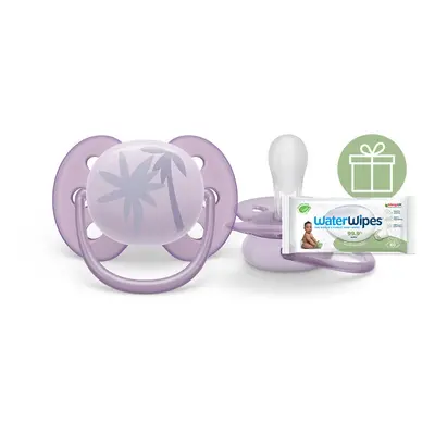 PHILIPS AVENT - Šidítko Ultrasoft Premium 0-6m fialová, 1 ks+WW Soapberry 60ks