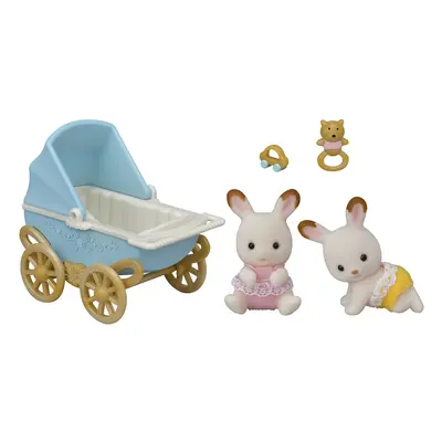 SYLVANIAN FAMILY - Dvojčata Chocolate králíků s kočárkem