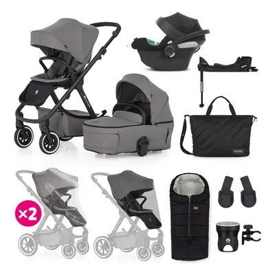 PETITE&MARS - Kočárek kombinovaný ICON 2v1 Dove Grey XXL AIR + CYBEX Aton B2 i-Size + základna