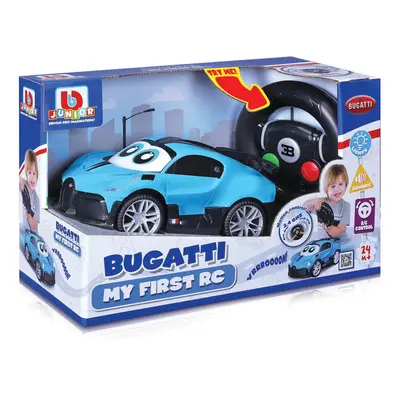 MAISTO - BB Junior RC - Bugatti Divo se světly a zvuky, dálkový ovladač volant, modrá, 2,4Ghz