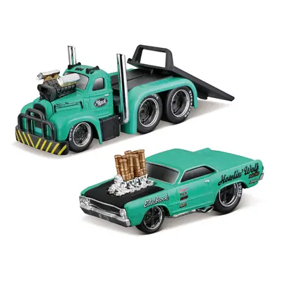 MAISTO - Muscle Transports - 1953 MACK B-61 Flatbed 1968 Dodge Dart HEMI Gasser, 1:64