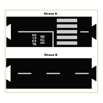 TODDLEROAD - 2027 AUTOBUSOVÉ ZASTÁVKY - flexibilní silnice - 2 silikonové puzzle díly