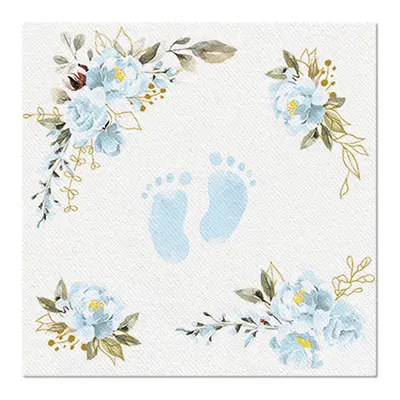 PAW - Ubrousky AIRLAID 40x40 cm Baby Feet light blue