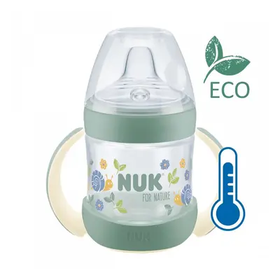 NUK - Kojenecká láhev na učení for Nature s kontrolou teploty 6-18m zelená