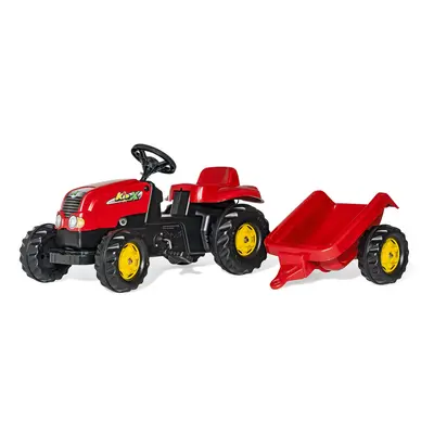 ROLLYTOYS - Šlapací traktor Rolly Kid s vlečkou - červený