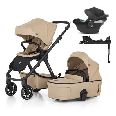 PETITE&MARS - Kočárek kombinovaný ICON 2v1 Mocha Beige LITE RWS + CYBEX Aton B2 i-Size + základn