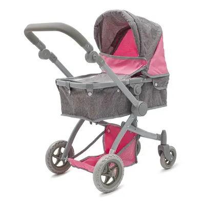 BABY MIX - Kočárek pro panenky 2v1 Sophie pink-grey