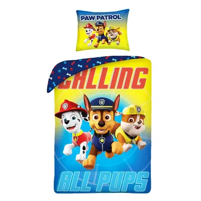 HALANTEX - Oboustranné bavlněné povlečení PAW PATROL Calling, 140/200 + 70/90, P-382BL