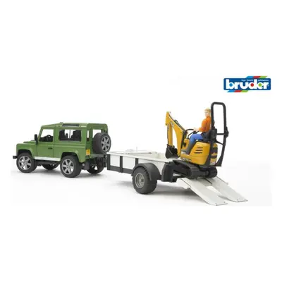 BRUDER - 02593 Land Rover s přívěsem a JCB mikrobagrom