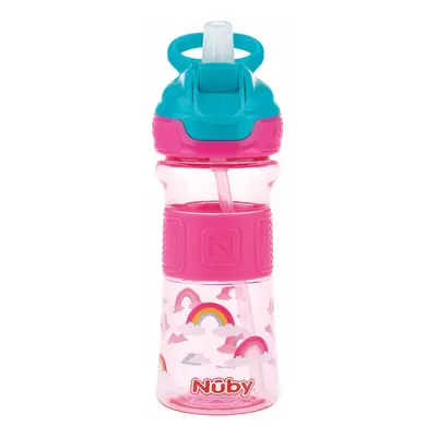 NUBY - Láhev sportovní s měkkým sklápěcím brčkem 360 ml, růžová, 3+