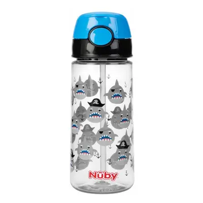 NUBY - Láhev sportovní netekoucí s brčkem 530 ml, modrá, 4+