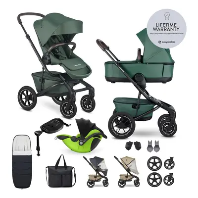 EASYWALKER - Kočárek kombinovaný Jimmey Pine Green XXL AIR + RWS + KIDDY Evoluna i-size 2 + zákl