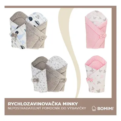 BOMIMI - Rychlozavinovačka oboustranná minky zvířátka, béžová