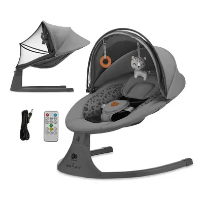 KINDERKRAFT - Lehátko houpací s melodií 2v1 Lumi, do 9 kg, Premium Dark grey