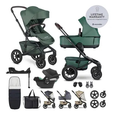 EASYWALKER - Kočárek kombinovaný Jimmey Pine Green XXL AIR + RWS + CYBEX Aton B2 i-Size + základ