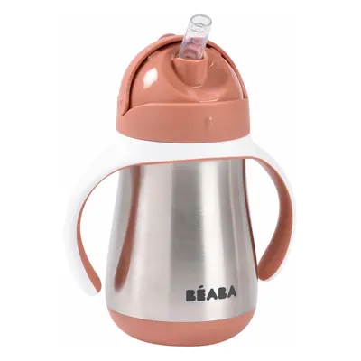 BEABA - Hrnek termoizolační s brčkem nerez 250ml Terracotta