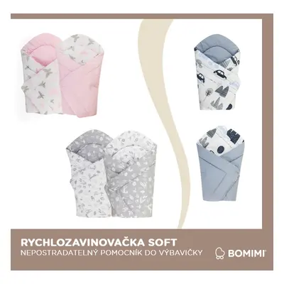 BOMIMI - Rychlozavinovačka soft oboustranná zvířátka, béžová