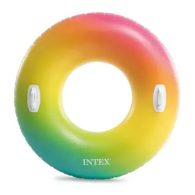 INTEX - Kolo plavecké velké COLOR s držadlem 122cm