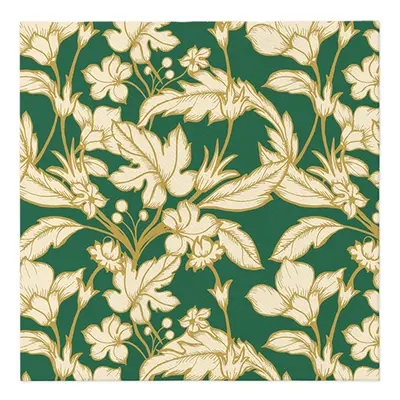 PAW - Ubrousky AIRLAID 40x40 cm - Beautiful Floral Pattern dark Green