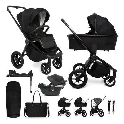 MUUVO - Kočárek kombinovaný Quick SE 2 Chromium black set 2v1 + CYBEX Aton B2 i-Size + základna